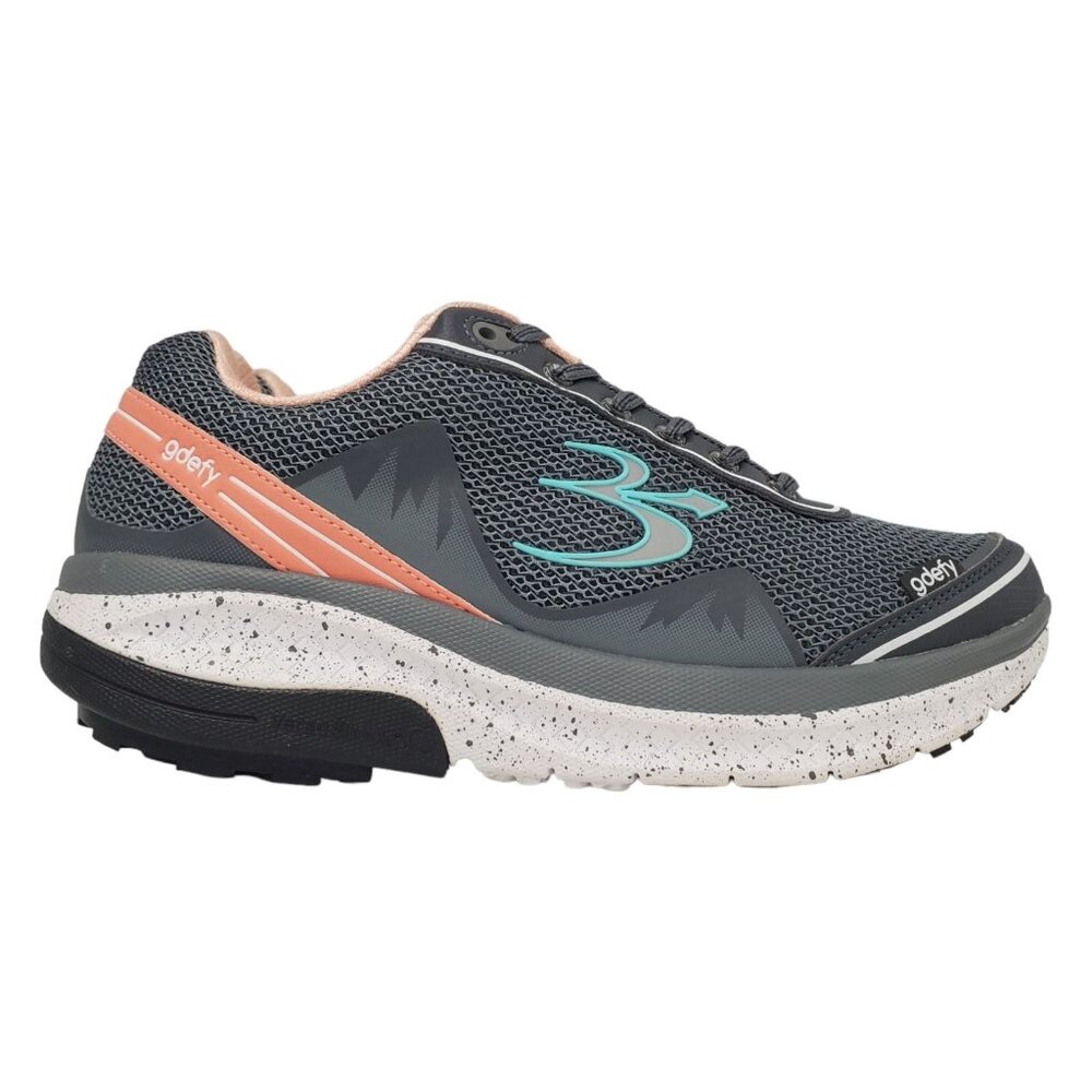 GDEFY Gravity Defyer Women 10 Walking Sneaker Grey Veroshock Cushion Comfort Fit